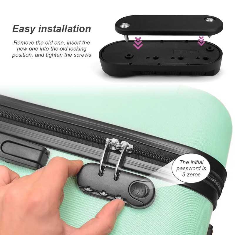 LNSYSNS Luggage Lock, 6 Pieces Combination Lock, 3 Digit Suitcase