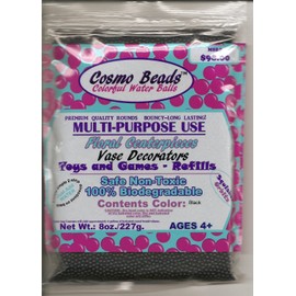 Celebrate Your Special Day with Your Centerpieces Accented with These Beautiful Cosmo Beads Brand Water Gelly Balls (Black, 8 Ounce)