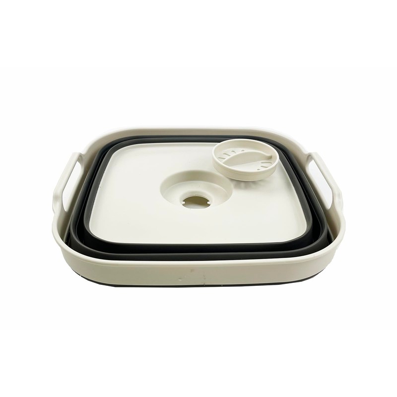 SAMMART 10L (2.6 gallons) Collapsible Plastic Dishpan with Draining Plug