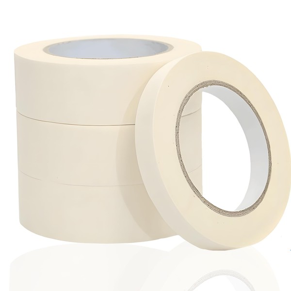 KGJAXF 4 Rolls White Masking Tape Thin 18mm X 10m