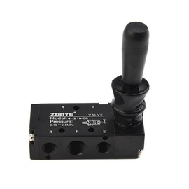 1/4"NPT 5 Way 2 Position Air Hand Lever Operated Valve Pneumatic Solenoid Valve, Manual Air Control Push-Pull 4H210-08 Black/Aluminum Random
