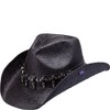 Peter Grimm Mens Woven Contrast Trim Cowboy Hat Black O/S