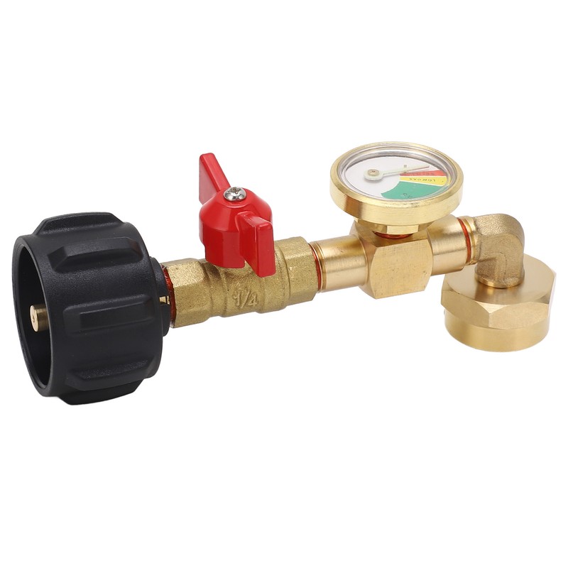 Propane Refill Adapter with Pressure Gauge and On Off Control