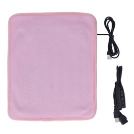 USB Heating Pad 3 Temperature Gears Keep Warm Shoulder Neck Leg Waist Heated Mat with Timing Pink