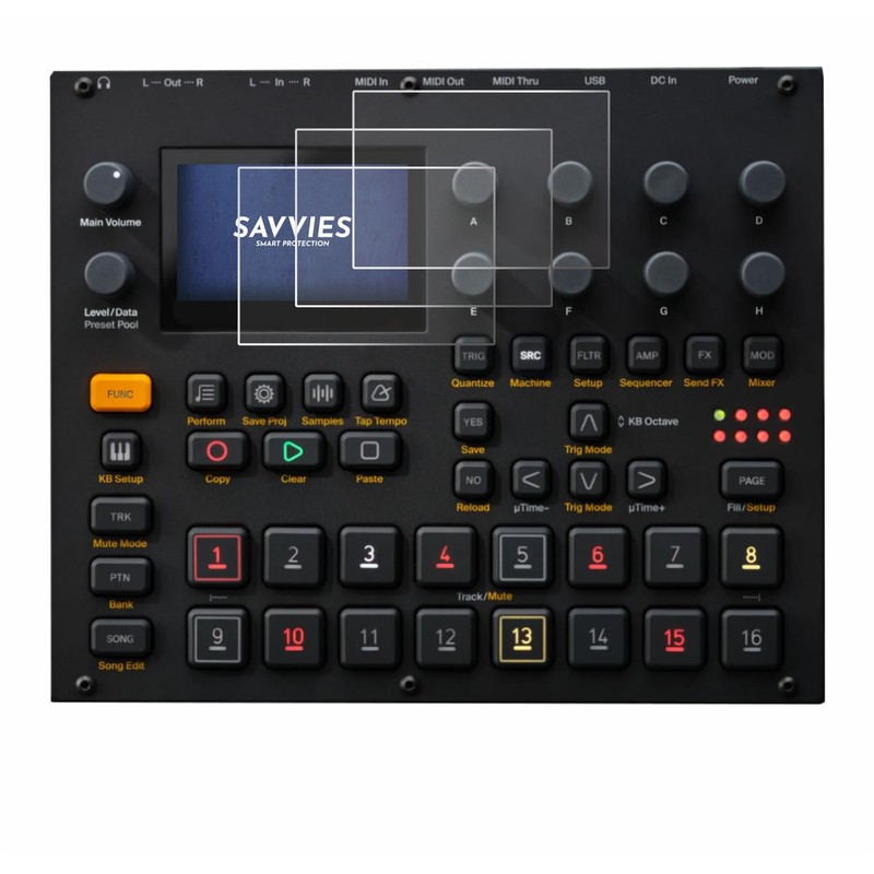 Savvies Pack of 6 Screen Protectors for Elektron Digitakt II