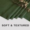 KOUFALL Olive Green Waterproof Linen Fabric Shower Curtain for Bathroom