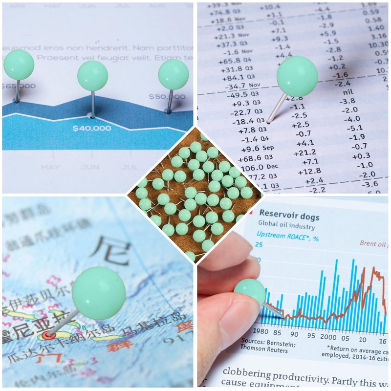VAPKER Map Tacks 150Pcs Large Size Pins 0.37inch (9.5mm) Round
