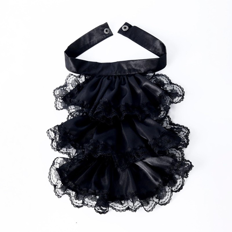 hokojix Detachable Ruffled Jabot Collar Multilayered Lace Collar for Victorian