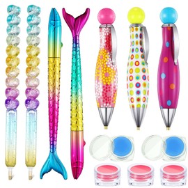 Ovelur 7 Piece Diamond Painting Accessories Pens with 5 Piece Diamond Painting Wax Storage, 5D Diamond Art Pens Tools for Adult Kids (Drill Pens)