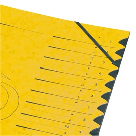 herlitz 10843340 Ordnungsmappe Quality 1-12, A4, gelb, 12 Fächer mit Gummizug, 1 Stück