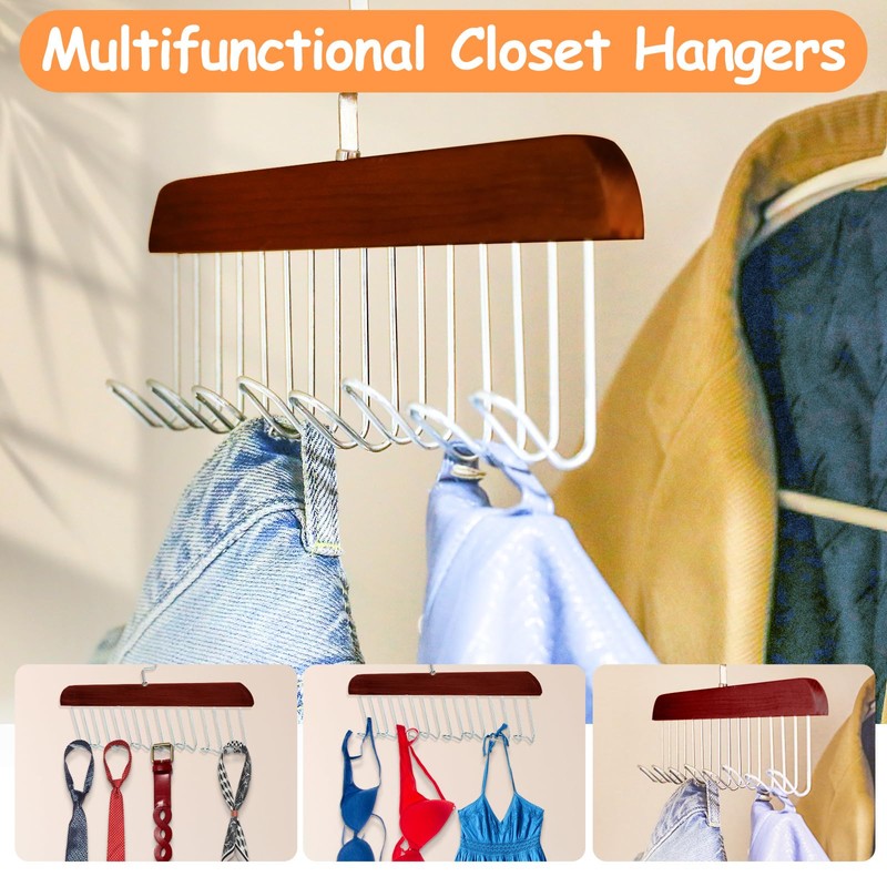 Xbaiyanr 4Pcs Anti Slip Multi Hook Coat Racks,Bra Hangers for