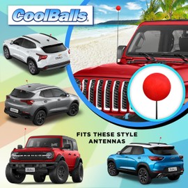 Coolballs Cool Plain Red Car, Truck, SUV Decor Antenna Ball Auto Accessory