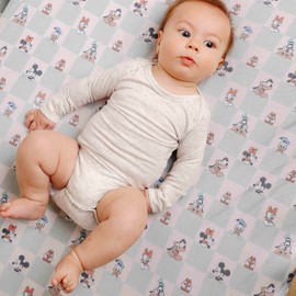 Premium Fitted Knit Crib Sheet/Toddler Sheet "Mickey Mouse & Friends" by Copper Pearl
