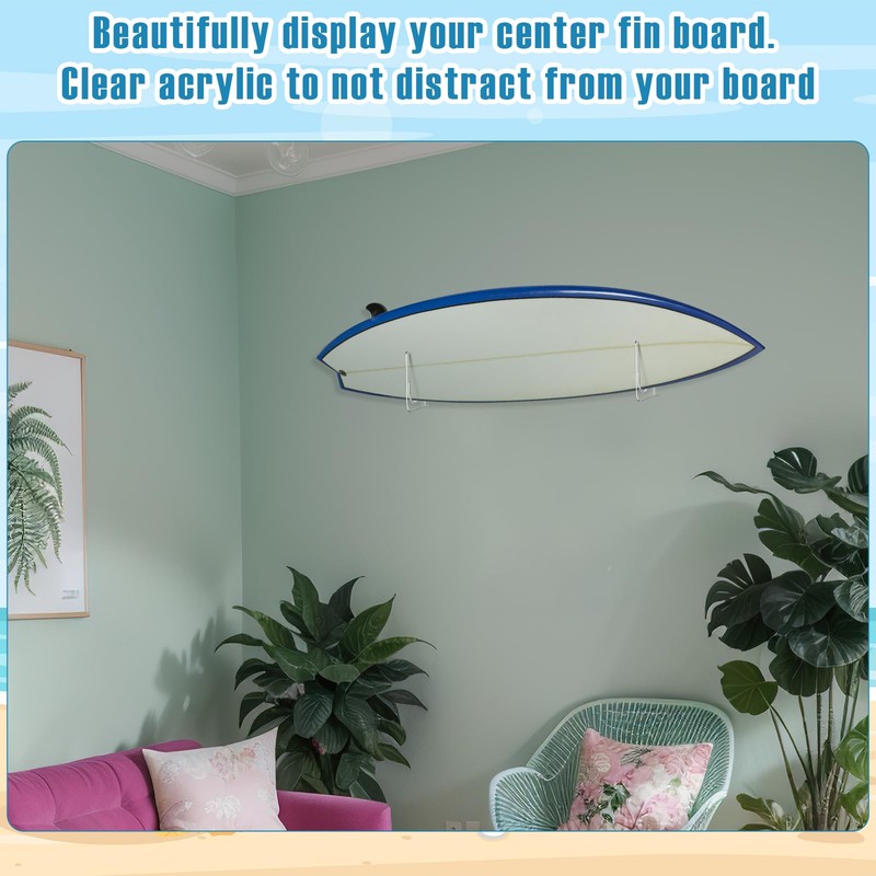 Yousoontic Surfboard Wall Mount Rack Clear Acrylic Wall Surfboard Display