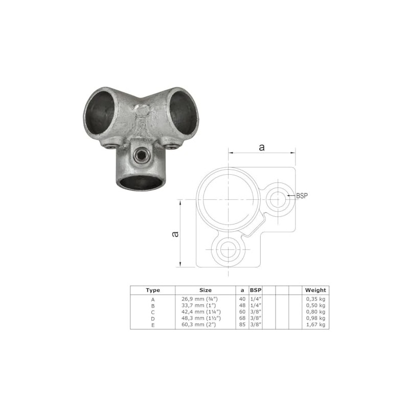 WITTKOWARE Pipe connector made of galvanised malleable cast iron, for