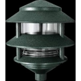 RAB Lighting LL322VG Incandescent 3 Tier Lawn Light, A-19 Type, 75W Power, 1220 Lumens, 120VAC, Verde Green