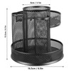 Rotating Pen Holder Black Mesh 7 Compartments Strong Metal Rotating