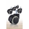 YFFSFDC ウレタンキャスター 5 点セット シャフト 11mm×22mm オフィスチェア交換用 差込式ホイール 360 度回転
