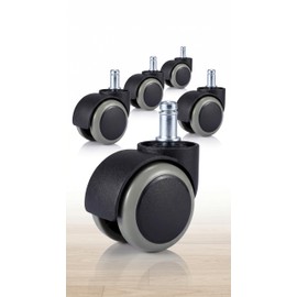 YFFSFDC ウレタンキャスター 5 点セット シャフト 11mm×22mm オフィスチェア交換用 差込式ホイール 360 度回転 強化素材 高耐荷重 変換ゴムキャスター