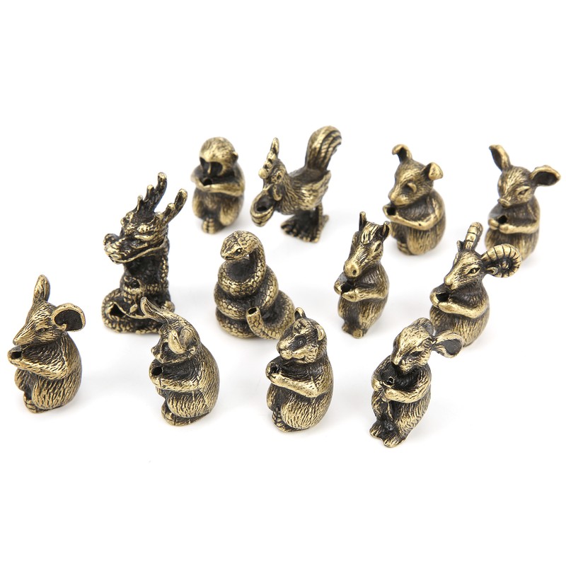 12Pcs Incense Holder Retro Zodiac Household Alloy Home Decoration for