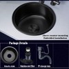 BIGYOUZI 12In Round Black Kitchen sink 304 Stainless Steel Countertop