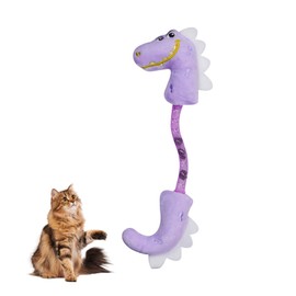 Andiker Cat Catnip Toy，26.5cm Cat Plush Toy with Silvervine Fruit in Spring for Cats and Kittens (Purple)
