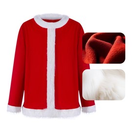 Adrinfly Christmas Big Monster Santa Suit for Adult Green Deluxe Santa Costume With Mask L