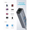 GRAUGEAR | 3 Ports USB 3.0 HUB + Gigabit Ethernet