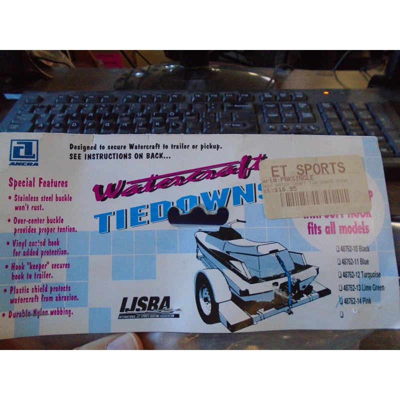 ANCRA Watercraft Universal Bow/Stern Tie-Downs Black With Hooks