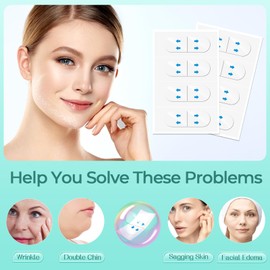 Face Lift Tape Invisible, 100 PCS Face Neck Tape Lifting Invisible Under Makeup, Instant Neck Tape for Loose Sagging Skin, V-Shaped Facelift Strips for Double Chin, Brows, Eyes, Jowls, Wrinkles