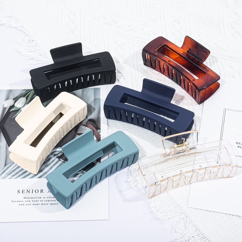 Vigorpace 12 Pack Large Hair Claw Clips 4.1" Big Square