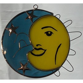 Sun and Moon Stained Glass Suncatcher