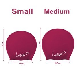 Gorras de natación para niños de pelo largo – Gorro de natación para niñas, niños, adolescentes, con trenzas de pelo largo y rizado, gorro de natación impermeable de silicona (Windsor Wine, mediano)