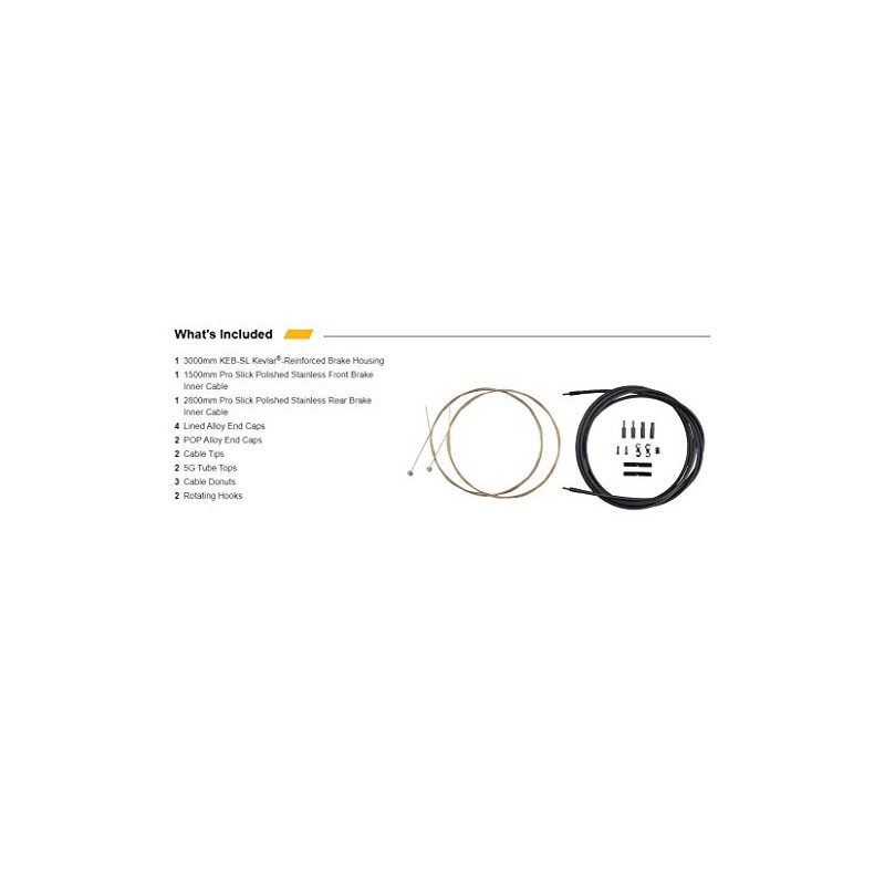 Jagwire PCK409 Pro Mountain Brake Cable Kit, Stealth Black, TU