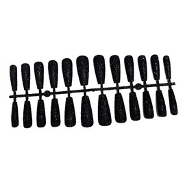 SUIOPPYUW 24 Pieces False Nails Shimmering Powder Full Cover Extra Long Press on Fingernail Patch Glitter Nail Tips for Home Salon, Black