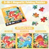 Zocipro Dinosaur Magnetic Puzzles for 3-6 Year Olds, 3-in-1 Dinosaur