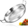 Inqibee 14-Inch Tri-Ply Stainless Steel Paella Pan,Large Skillet,Griddle Pan,Large Frying