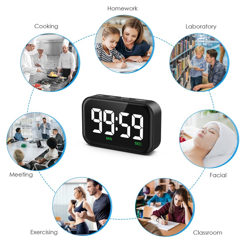 Newest AMIR Digital Timer, 3.5in Visual Timer Accurate Kitchen Timer,
