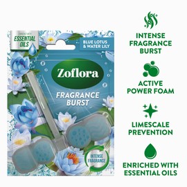 Zoflora Zoflora Rim Blocks Blue Lotus & Water Lily, 1 x 72g, Continuous Freshness & Odour Control, Long-Lasting Fragrance, Kills 99.9% of Bacteria