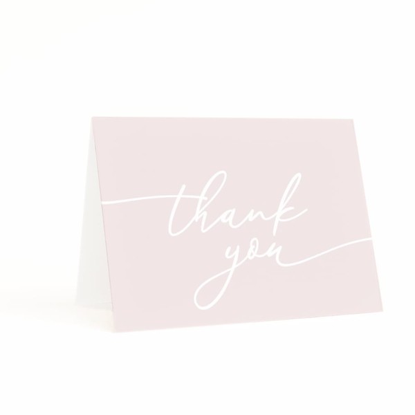 TRENDY FOX Blush Thank You Cards with Envelopes 25 Pack,