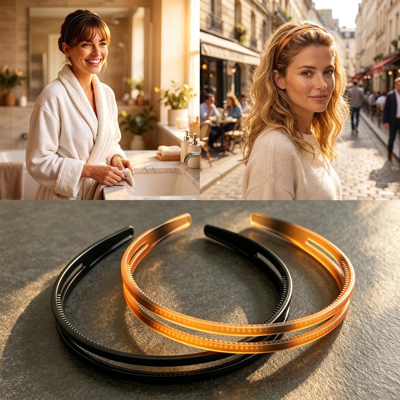 8Pcs Tortoise Shell Headband Fashion Plastic Headbands with Teeth Comb