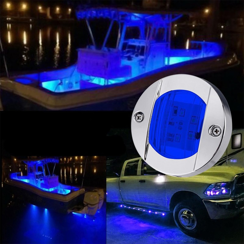Hsthe Sea 4 Pack Boat Light 12V Round Marine Lamp