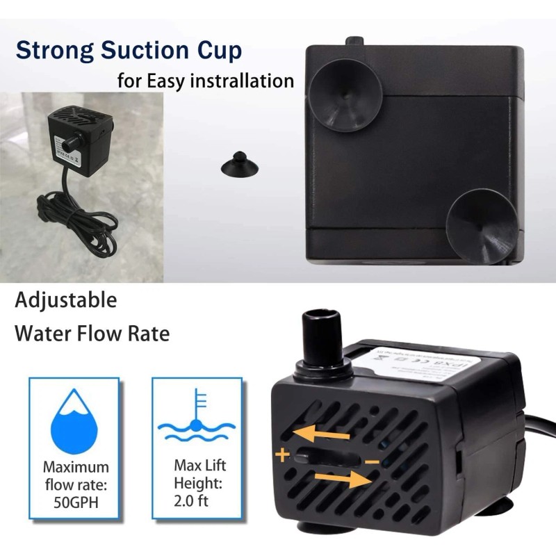 Jebao PP-300 PP-333 PP-377 PP-388 MINI WATER SUBMERSIBLE PUMP (No