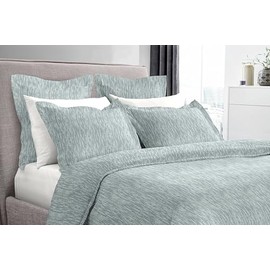 Dormisette Luxury German Flannel Duvet Cover & Shams Set, 3 Piece (Stormy Weather, King)