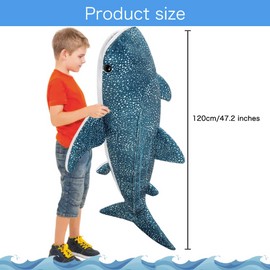 Giant Shark Plush Toy, 47'' Whale Shark Stuffed Animal,Big Plush, Huge Stuffed Animal Birthdayf for Kids,Whale Shark Decor…