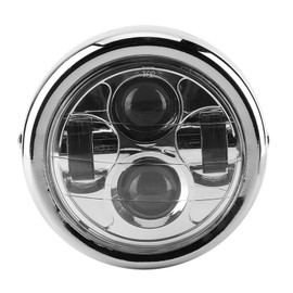 Motorcycle Headlight Universal Vintage Aluminum Retro LED Round Headlights Headlamp