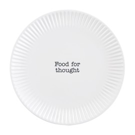 Mud Pie Circa Melamine Salad Plate, White, Thought, 7.5" dia