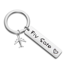 MAOFAED Pilot Gift Fly Safe Keychain Traveling Keychain Flight Attendant Gift