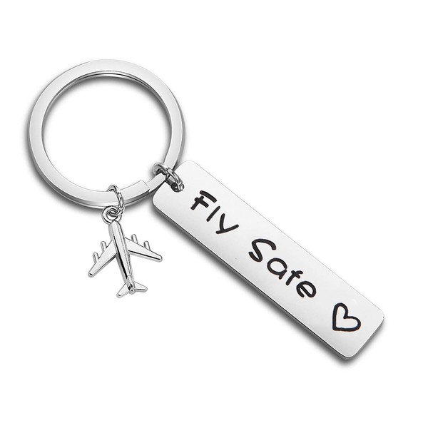 MAOFAED Pilot Gift Fly Safe Keychain Traveling Keychain Flight Attendant