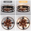SabvioZh Farmhouse Caged Ceiling Fan with Light Flush Mount, Small